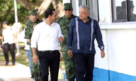 AMLO y Mauricio Vila supervisan avances de la construcción del Tren Maya en Yucatán