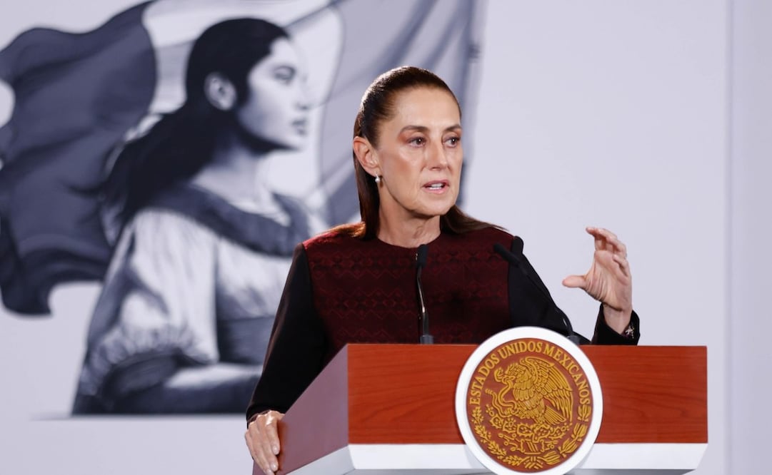 La presidenta Claudia Sheinbaum en la “Mañanera del Pueblo” del 9 de septiembre de 2026 en Palacio Nacional. Foto: Diego Simón Sánchez/ EL UNIVERSAL