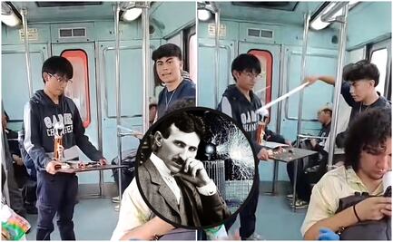 Video de TikTok: Jóvenes convierten vagón del Metro CDMX en salón de clases; explican funcionamiento de la bobina de Tesla