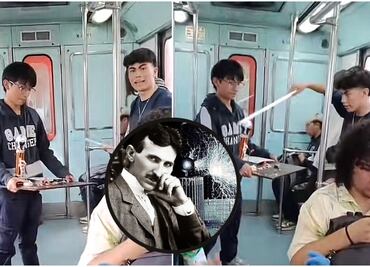 Video de TikTok: Jóvenes convierten vagón del Metro CDMX en salón de clases; explican funcionamiento de la bobina de Tesla