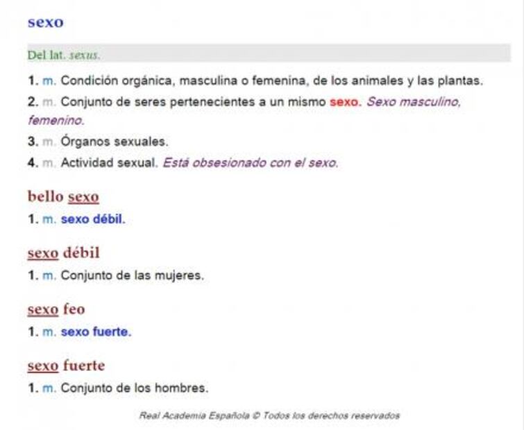 Critican a la RAE por definir a las mujeres como "sexo débil"
