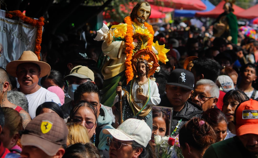 Celebración a San Judas Tadeo en la iglesia de San Hipólito (28/10/2024). Foto: Luis Camacho / EL UNIVERSAL
