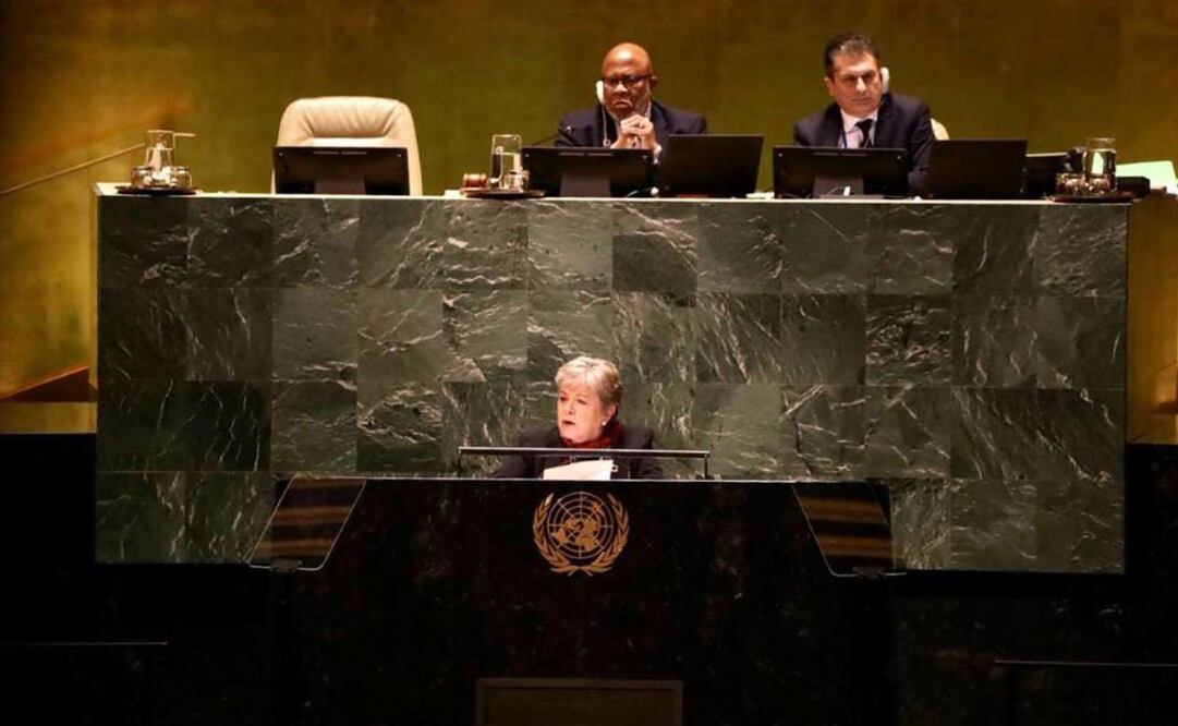 Titular de Relaciones Exteriores, Alicia Bárcena en Asamblea General de la ONU. Foto: Especial