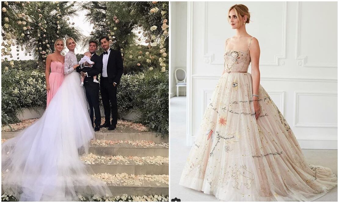 Maria Grazia Chiuri fue la encargada del vestido nupcial principal (Crédito: Instagram)
