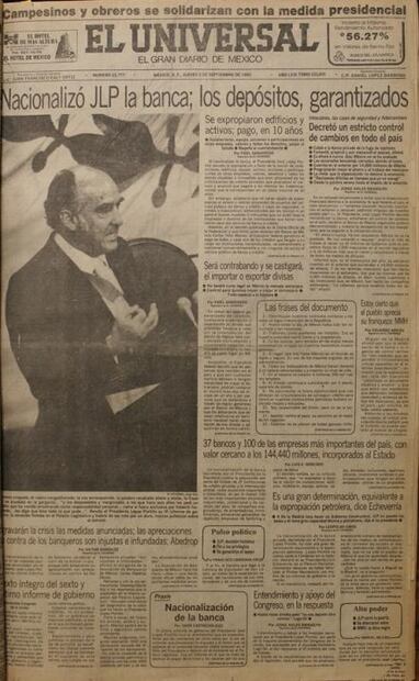 El día que López Portillo nacionalizó la banca