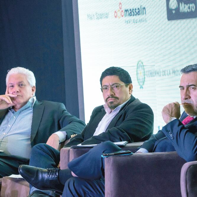 El presidente de la SIP, Gustavo Mohme (izq.); el abogado, Erick Iriarte (cent ro) , y el relator para la libertad de expresión de la CIDH, Edison Lanza (der). (JAN TOUZEAU. EFE)