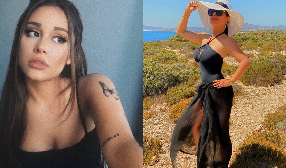 Salma Hayek es la reina de #TBT y su última foto nos dejó pensando un poco / Fotos: Instagram @arianagrande @salmahayek