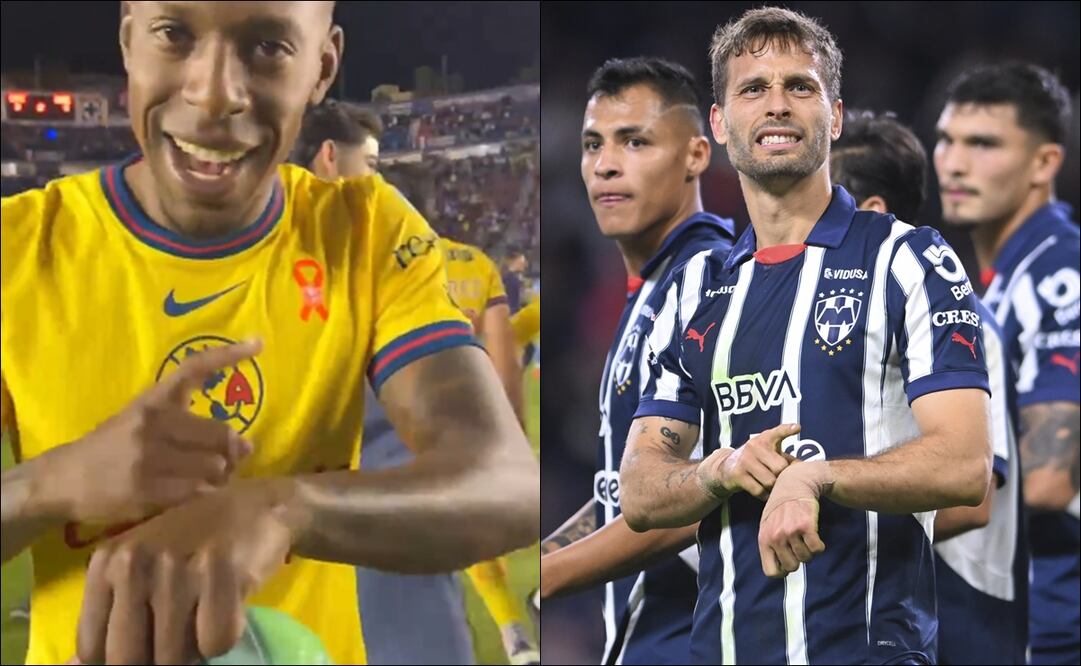 Jugador del América "le roba" festejo a estrella del Monterrey / Foto: Especiales