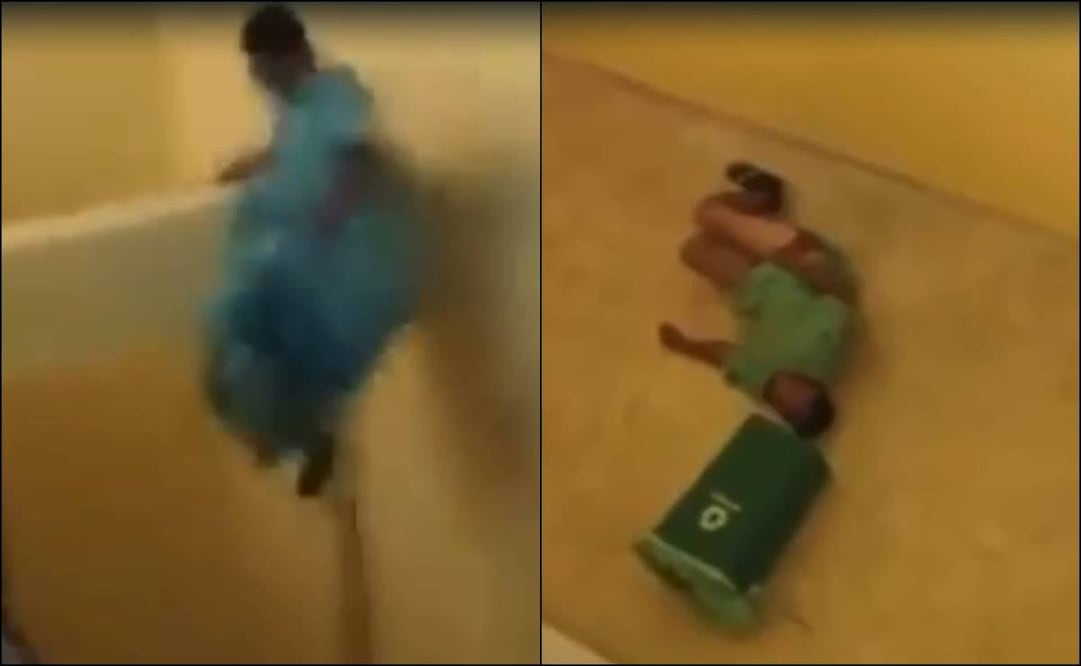 VIDEO: Paciente se avienta de segundo piso para llamar la atención y que lo atiendan en el IMSS de Reynosa