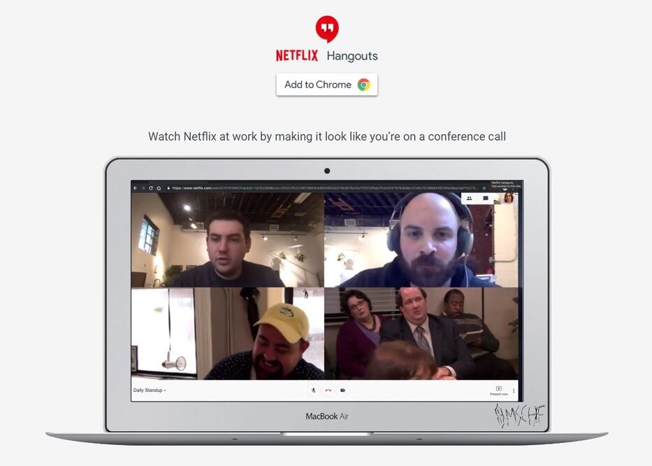 Los demás solo verán una videoconferencia mientras ves tu serie favorita./netflixhangouts.com