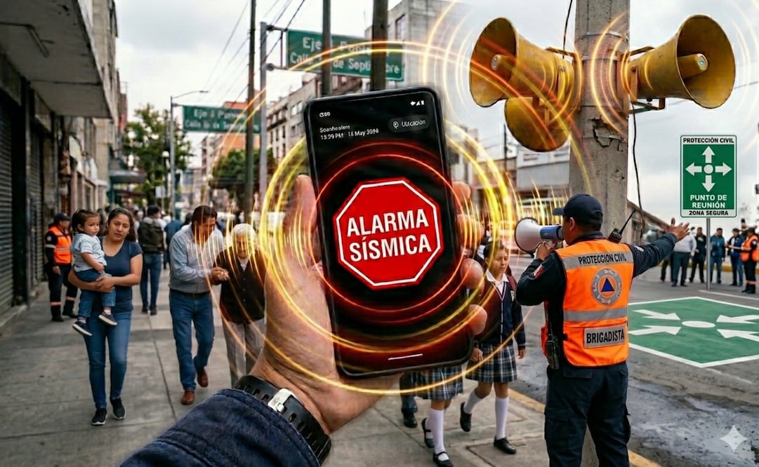 Primer Simulacro Nacional 2026. Foto: Creada con IA