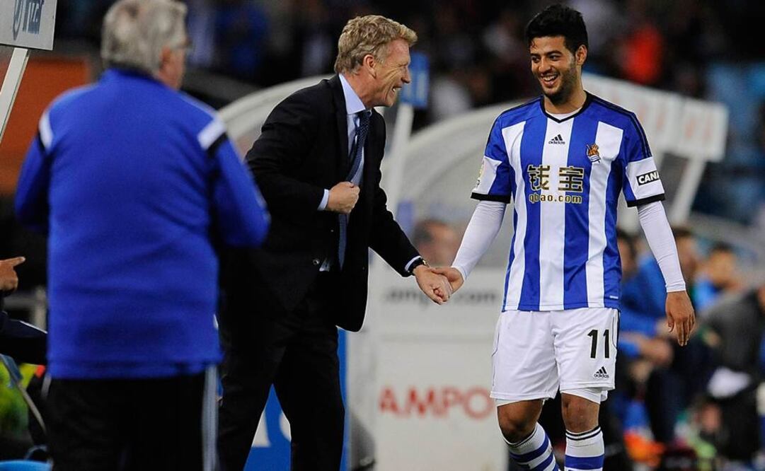 Carlos Vela durante un juego con la Real Sociedad. Archivo