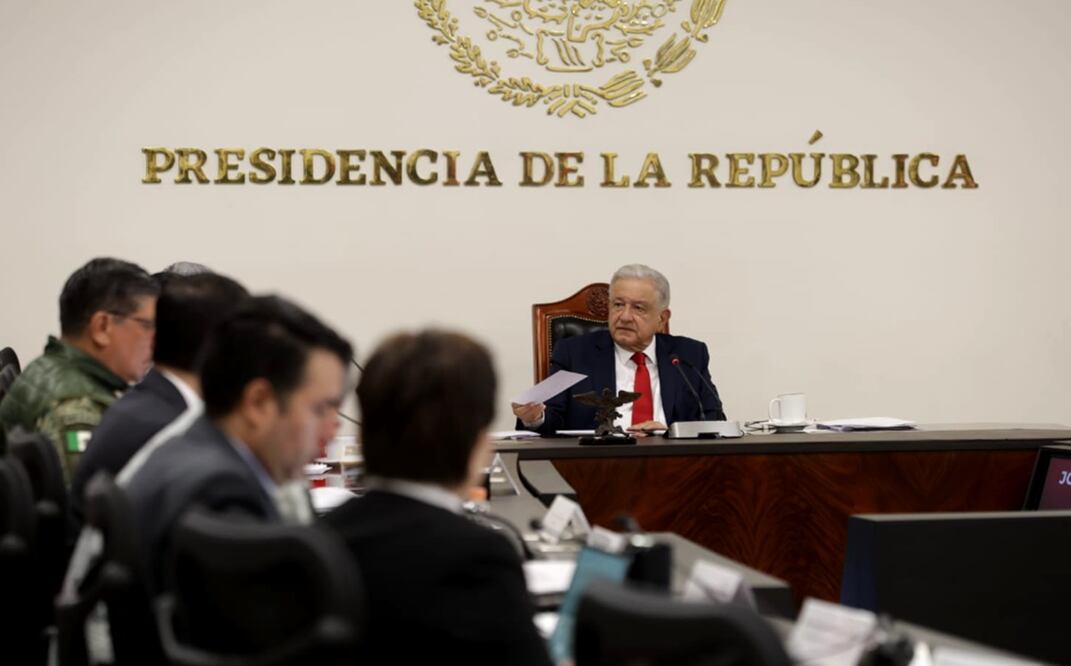 AMLO durante reunión de Seguridad en Palacio Nacional. Foto: Carlos Mejía/EL UNIVERSAL