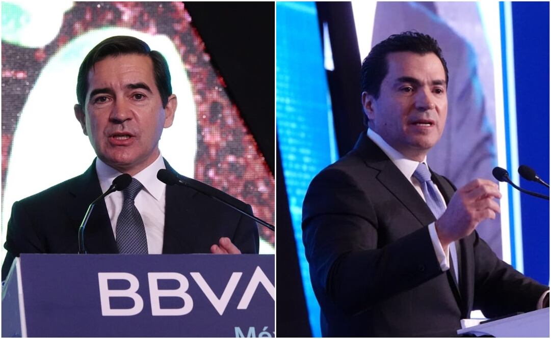 Carlos Torres Vila, presidente global de BBVA. Director general y vicepresidente de BBVA México, Eduardo Osuna. Foto: Especial