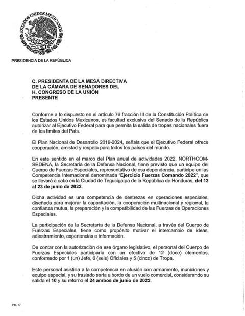 México enviará militares a competir a Honduras