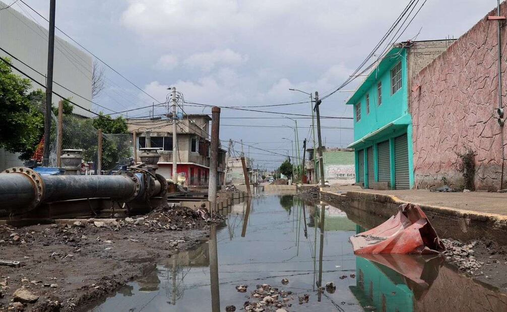 Calles afectadas por fuertes lluvias (17/06/2025). Foto: Fernanda Zamora / El UNIVERSAL Estado de México