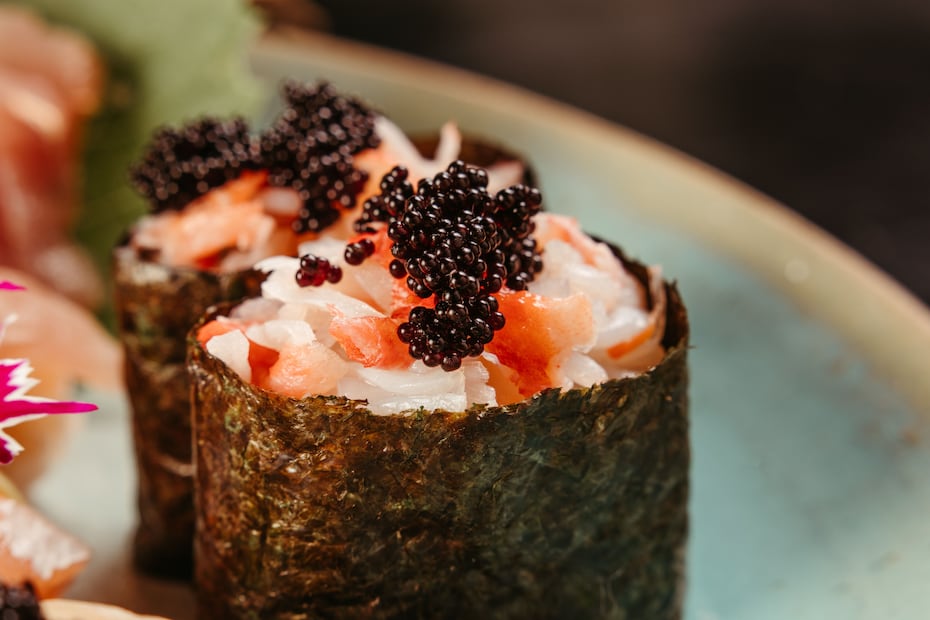 También el gunkanmaki puede tener falso caviar de mango. Foto: Pexels