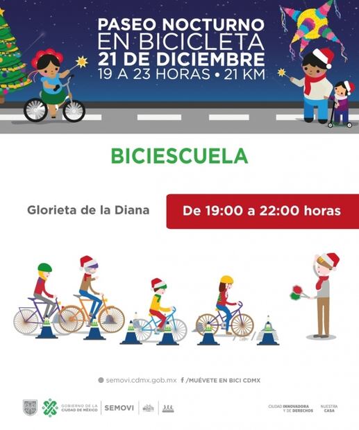 Alistan paseo en bicicleta navideño en la CDMX; será este sábado 