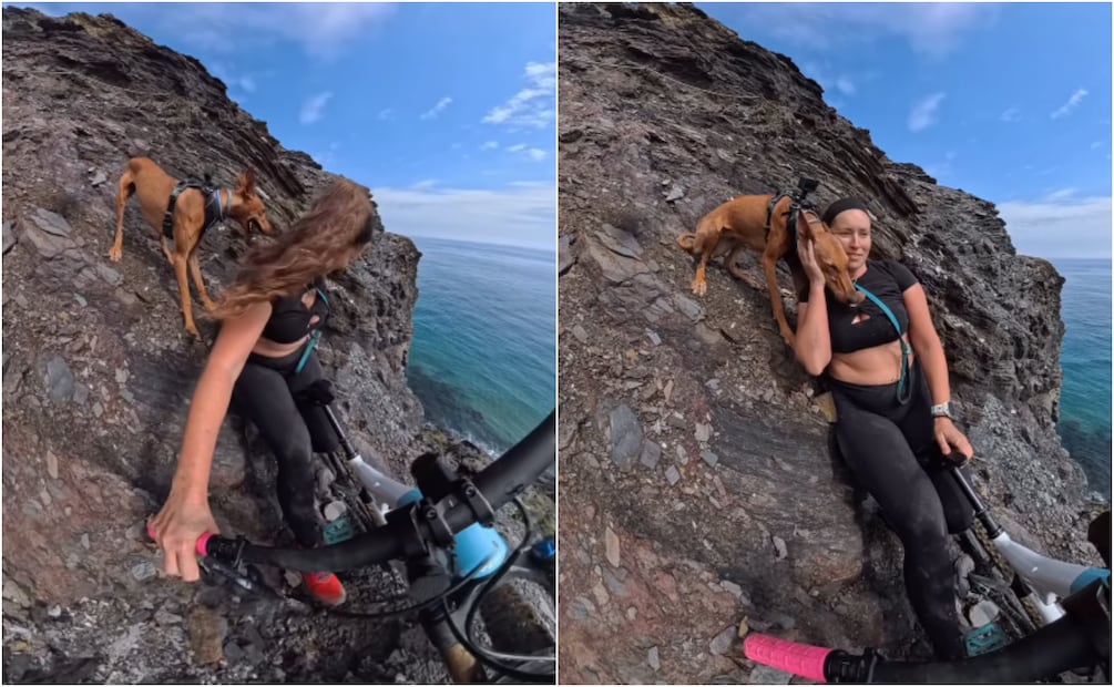 La influencer iba acompañada de su perrita. Foto: Instagram @cartagena.bici17