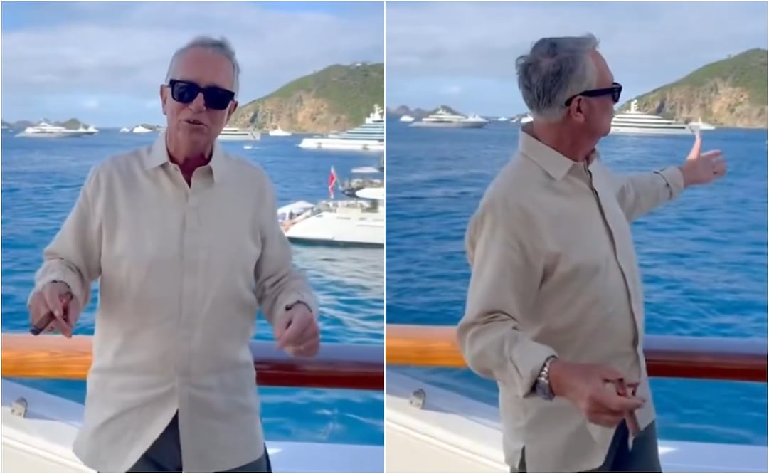 En el video, se observa al dueño de TV Azteca dentro de su yate, mientras al fondo se pueden apreciar casi una decena de embarcaciones. Foto: X