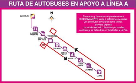 Autobuses darán servicio por suspensión de Línea A