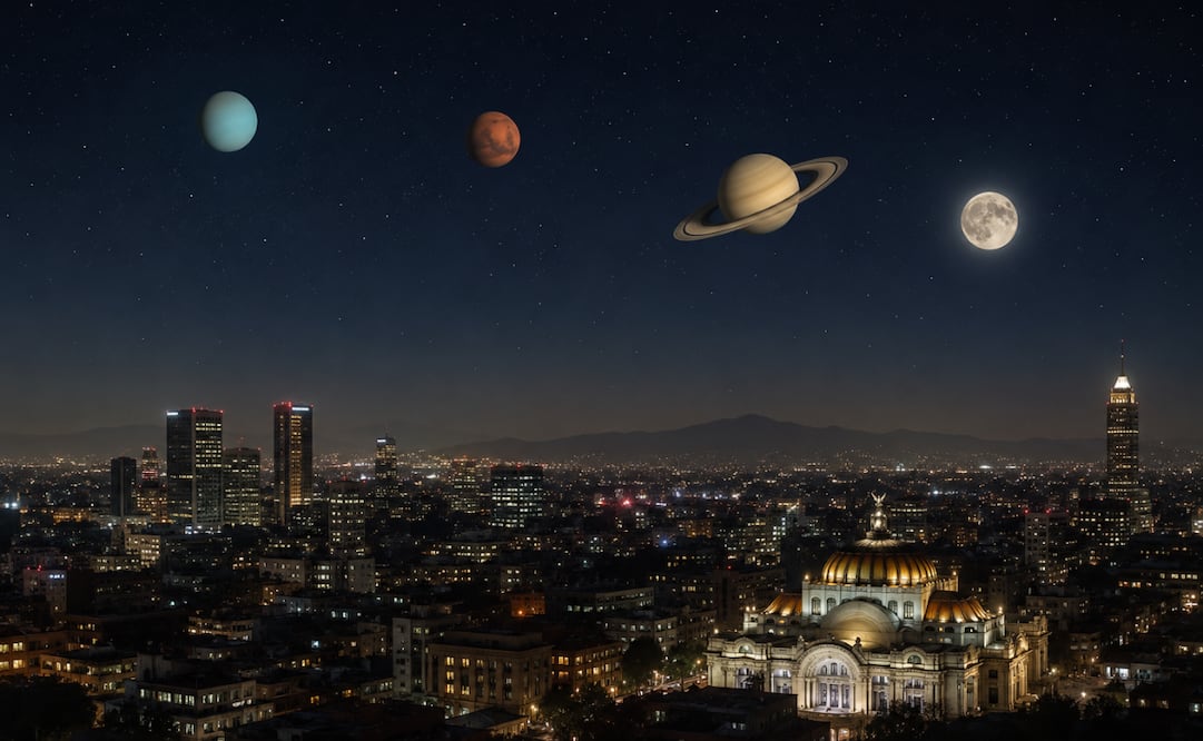 Minidesfile planetario en julio 2026; ¿qué planetas se podrán ver este fin de semana en México?; esto se sabe. Foto: Imagen generada con IA
