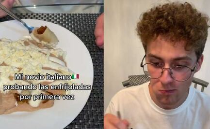 Italiano prueba enfrijoladas por primera vez; reacción se vuelve viral 