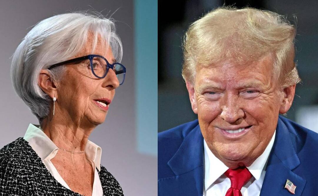 Christine Lagarde aseguró que se debe dialogar con el virtual presidente electo, Donald Trump, una estrategia de "no tomar represalias, sino negociar". Fotoarte: EL UNIVERSAL