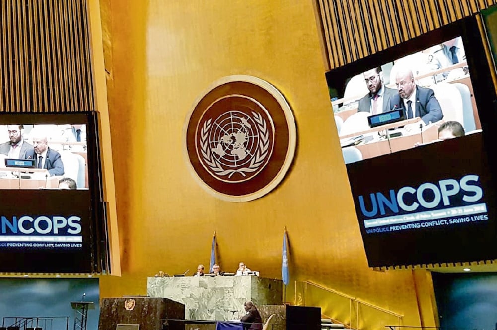 Renato Sales Heredia, comisionado Nacional de Seguridad, participó en la mesa El rol de la Policía de la ONU para prevenir conflictos y consolidar la paz, que se llevó a cabo en Nueva York (ESPECIAL)