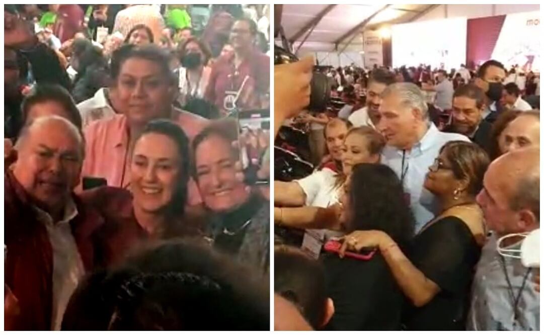 Entre gritos de simpatizantes, los diputados Antonio Pérez Garibay (papá del “Checo” Pérez) y Patricia Armendáriz saludan Claudia Sheinbaum. Foto: especial