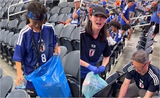 Japón vuelve a dar ejemplo: su afición limpia las gradas tras partido del Mundial