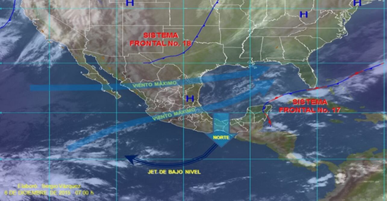 El primer sistema se extenderá sobre la Península de Yucatán y ocasionará nublados con lluvias muy fuertes en el sur de Veracruz (CONAGUA)