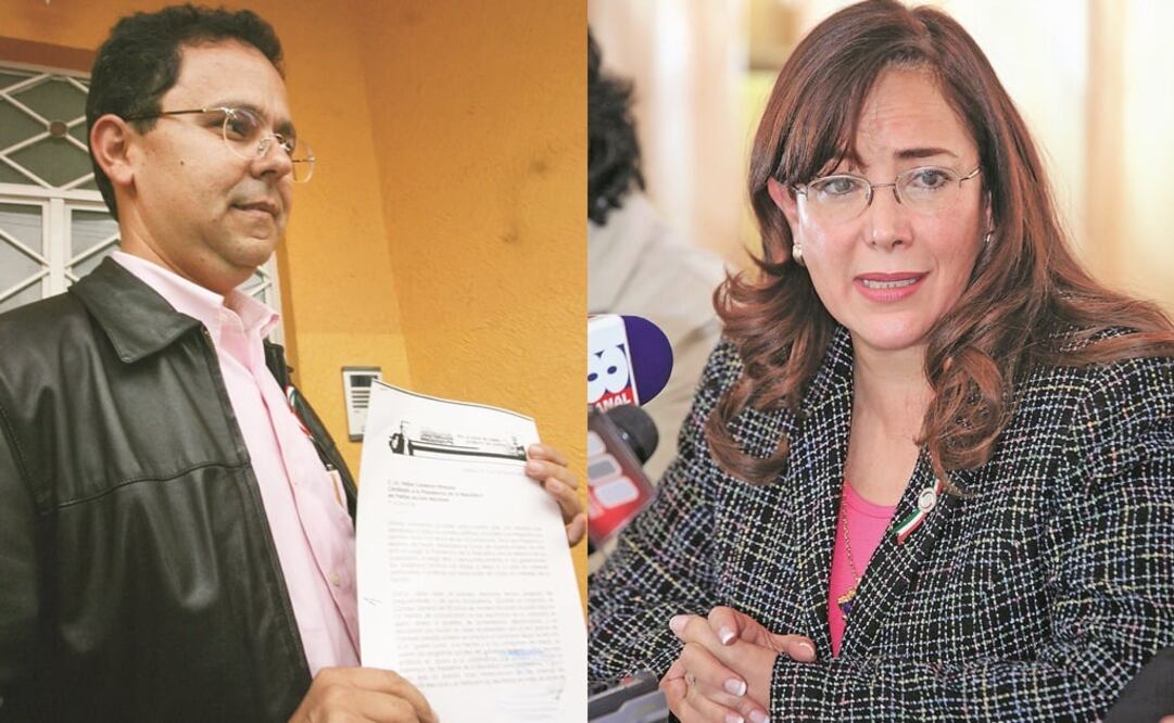 César Yáñez, vocero de Morena y Yeidckol Polevnsky, secretaria general de Morena. FOTO: ARCHIVO. EL UNIVERSAL