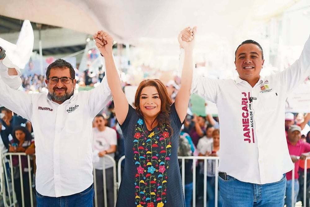 Clara Brugada, aspirante a la Jefatura del Gobierno capitalino, llama a la ciudadanía a votar de forma masiva por los partidos que conforman la coalición Sigamos Haciendo Historia, Morena, PT y PVEM. Foto: Especial