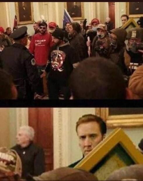 Putin, Texas y hasta Nicolas Cage, entre los memes del asalto al Capitolio