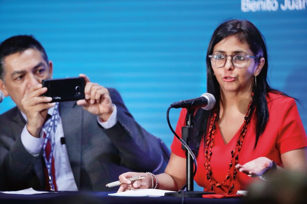 En la Primera Reunión Plenaria de Cancilleres, en 47 Asamblea General de la OEA, se abordó el tema de la crisis venezolana durante más de seis horas. En la foto, la ministra de Relaciones Exteriores de Venezuela, Delcy Rodríguez. (IVÁN STEPHENS)
