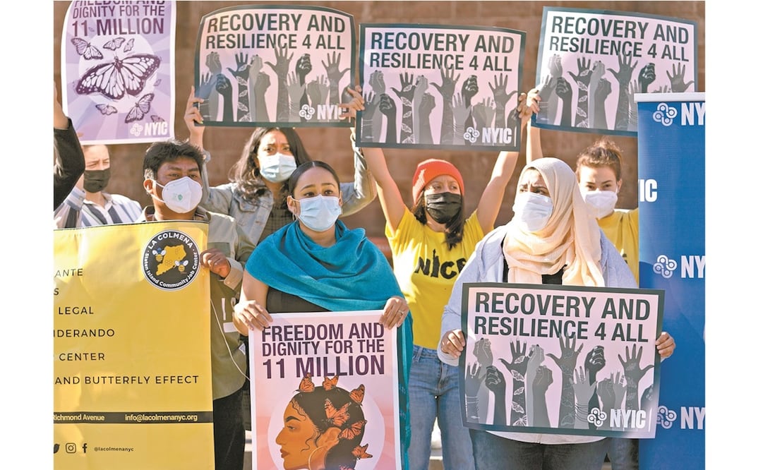 Manifestantes, en Nueva York, piden una reforma migratoria. Foto: ARCHIVO AP