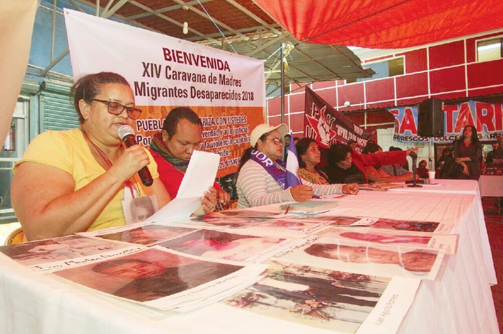 La caravana de madres migrantes dio una conferencia de prensa a su paso por el estado de Puebla. (OMAR CONTRERAS. EL UNIVERSAL)