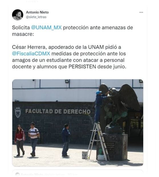 UNAM solicita protección a la fiscalía de la CDMX ante amenazas de alumno