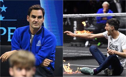 VIDEO: Activista se prende fuego ante la mirada de Roger Federer en la Laver Cup