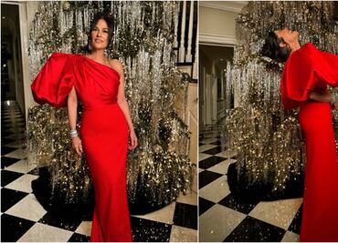 Critican a Martha Debayle por curioso árbol de Navidad; fue hecho con 42 mil hilos plateados