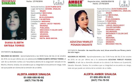 Emiten Alerta Amber por 2 jóvenes desaparecidas en Sinaloa