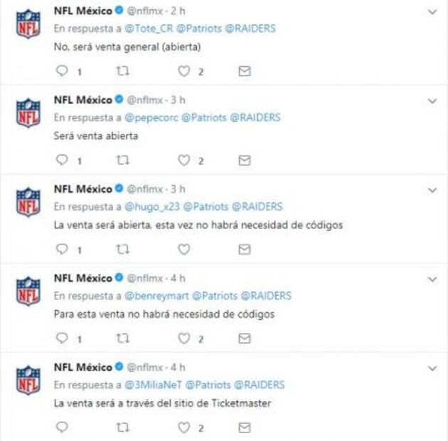 NFL elimina evidencia de la venta de boletos para Raiders vs Patriotas