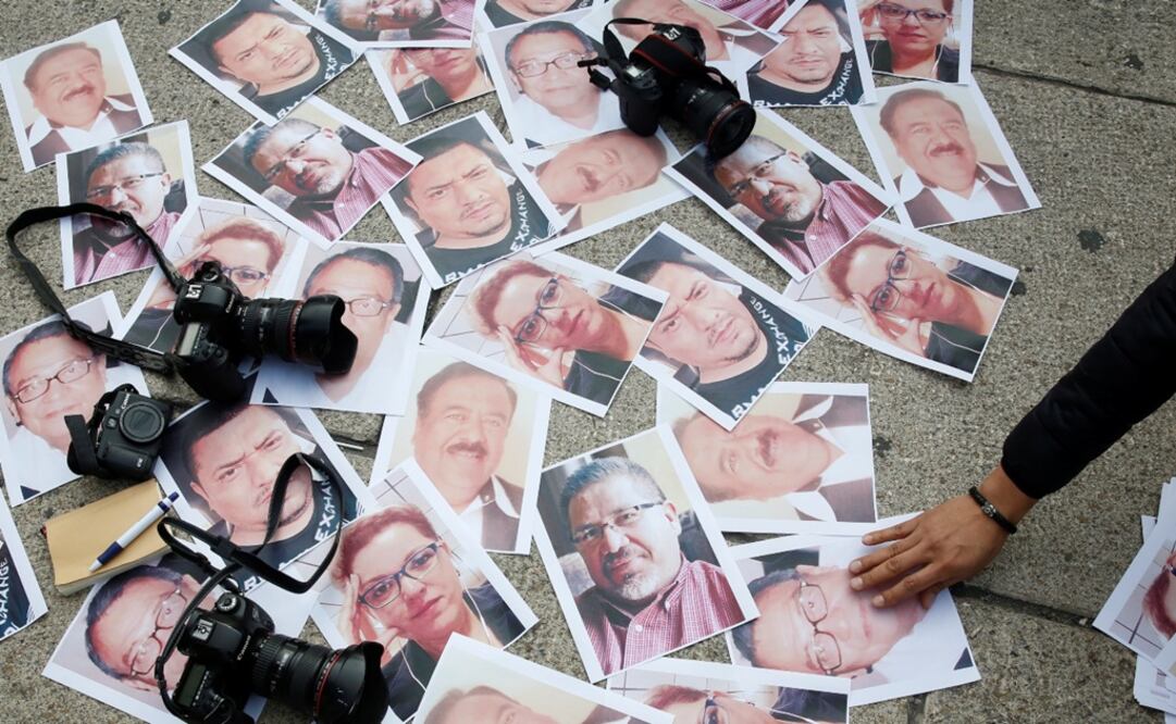 Pictures of journalists who have been killed in Mexico are seen - Photo: Henry Romero/REUTERS