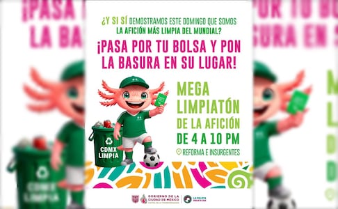 Piden a aficionados mantener limpio Paseo de la Reforma ante festejos por partido México vs Inglaterra