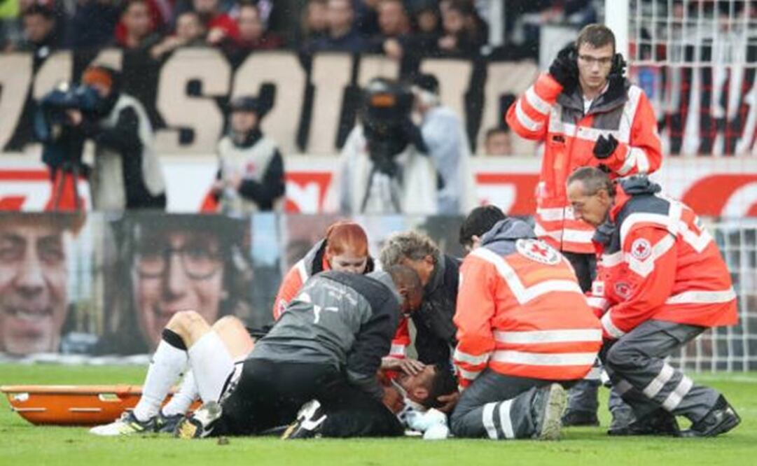 Twitter. Christian Gentner en el campo de juego por una lesión 