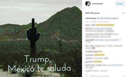 Salma Hayek manda saludos a Donald Trump