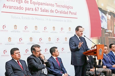 Anuncia Eruviel nuevo equipo en 67 salas de juicios