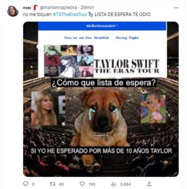 Meme concierto de Taylor Swift