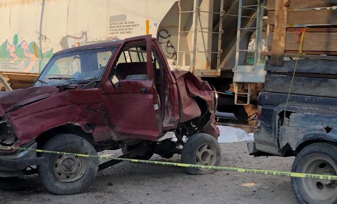 El hombre murió en tras el impacto con el tren en la Estación Santa Engracia, del municipio de Hidalgo, Tamaulipas (08/02/2025). Foto: Especial